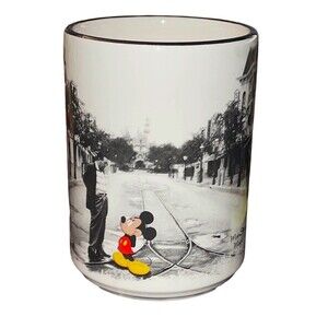 Disney Parks Main Street USA Magic Kingdom Walt And Mickey Black White Mug 16oz